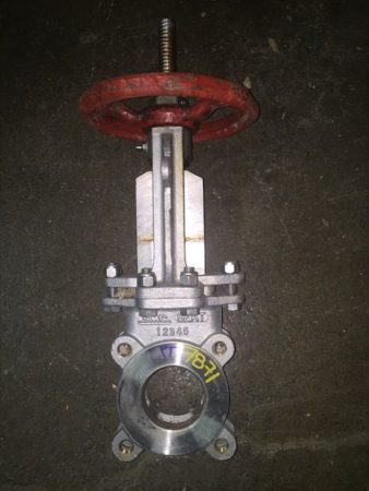 SMC Korea 3″-150 knife gate valve, hand wheel operated