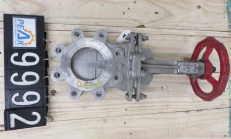SMC Korea 4″-150 knife gate valve, hand wheel operated