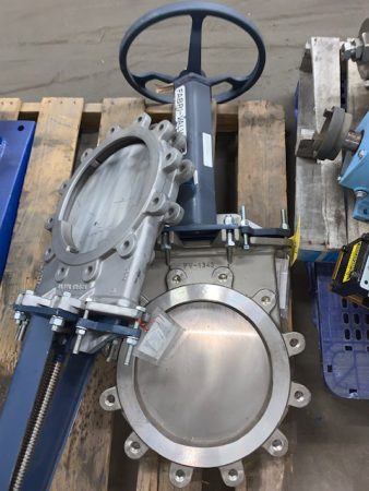 Fabri-Valve ITT 12″-150#  Stainless Steel Hand Wheel Operated Knife Gate Valve, New Storeroom Spare