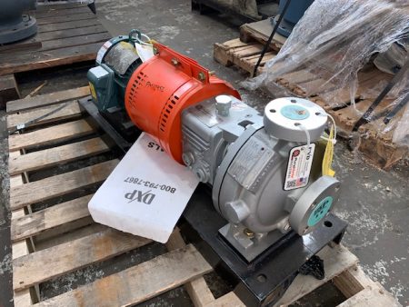 DXP 1×1.5-8 Stainless Steel pump with base and motor, Unused Spare Store Room